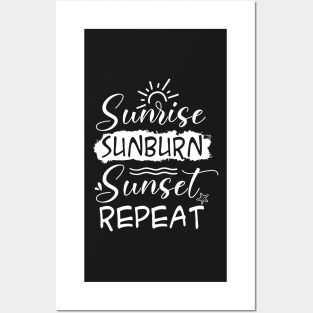 Sunrise Sunburn Sunset Repeat Posters and Art